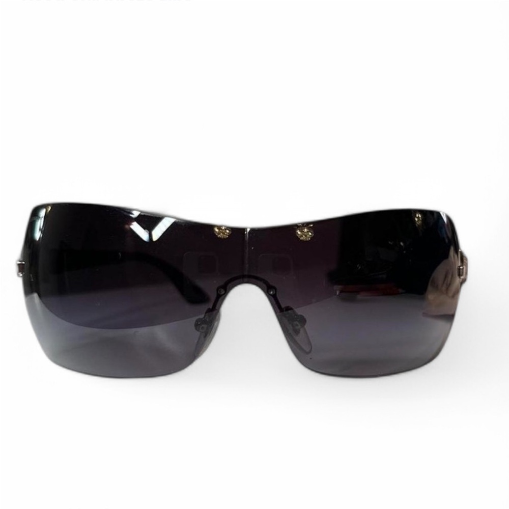Bulgari Black Shield Sunglasses with Wrap-Around Design